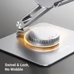 UGREEN Swivel&Full Angle Hover Adjustable&Foldable Laptop Stand horizontal rotation 360 (201mm) Up To 17.3" (Silver)